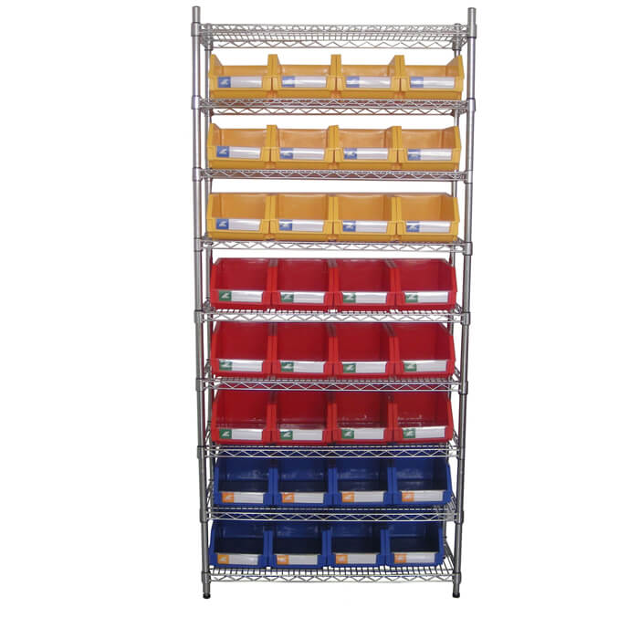 Wire Shelving With Storage Bins WSR3614-008