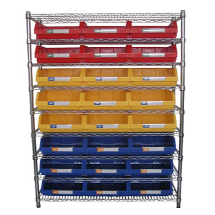 Wire Shelving With Storage Bins WSR4018-002