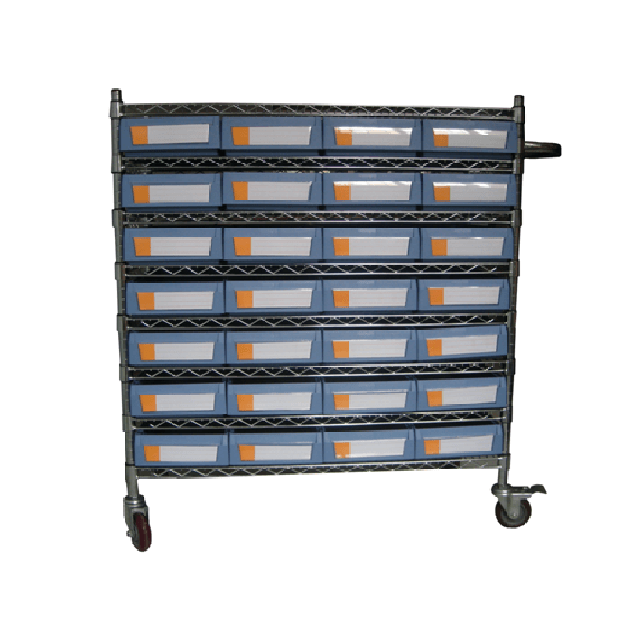 Wire Shelving Trolley With Shelf Bins WST23-6109