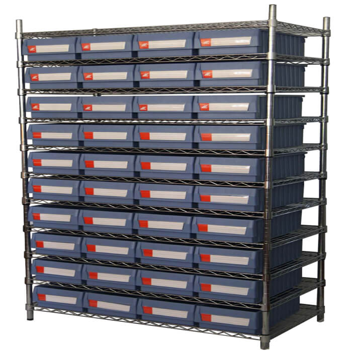 Wire Shelving With Shelf Bins WSR19-5M