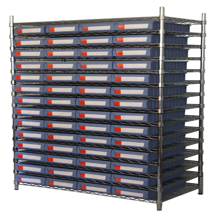 Wire Shelving With Shelf Bins WSR15-4209