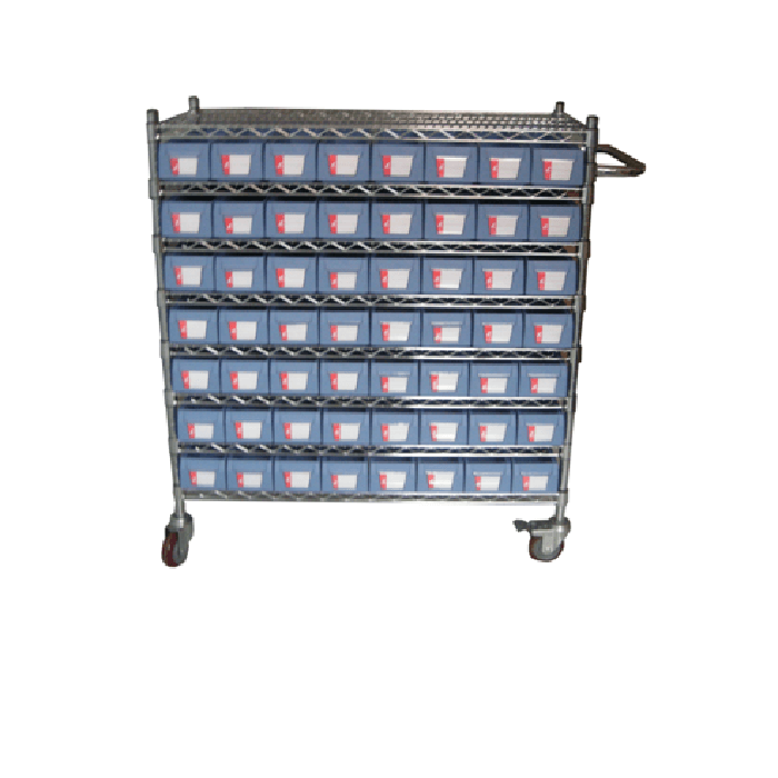 Wire Shelving Trolley With Shelf Bins WST15-4214