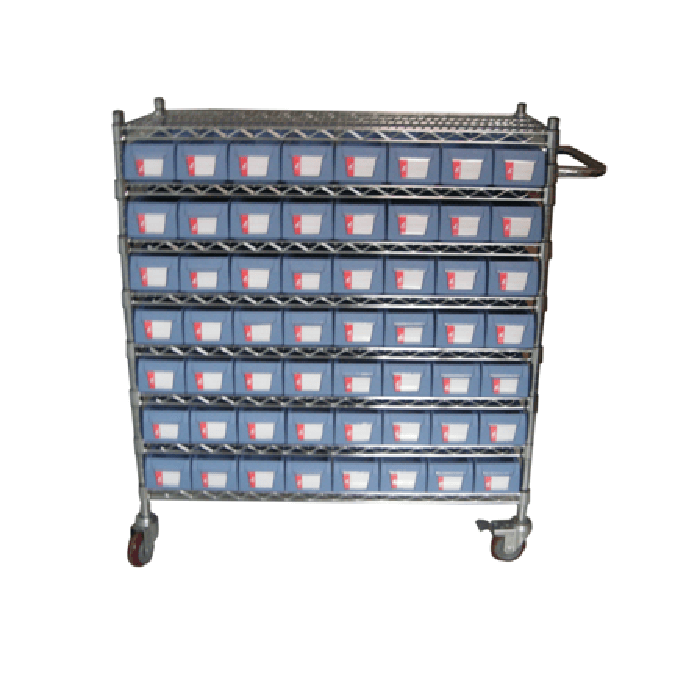 Wire Shelving Trolley With Shelf Bins WST19-5214