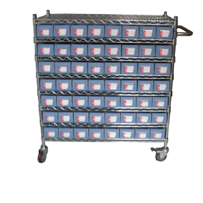 Wire Shelving Trolley With Shelf Bins WST11-3209