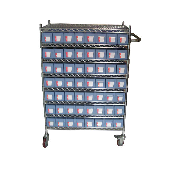 Wire Shelving Trolley With Shelf Bins WST23-6214