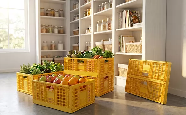 Collapsible Mesh Crate: The Space-Saving Solution for Home, Fruit & Vegetable Storage